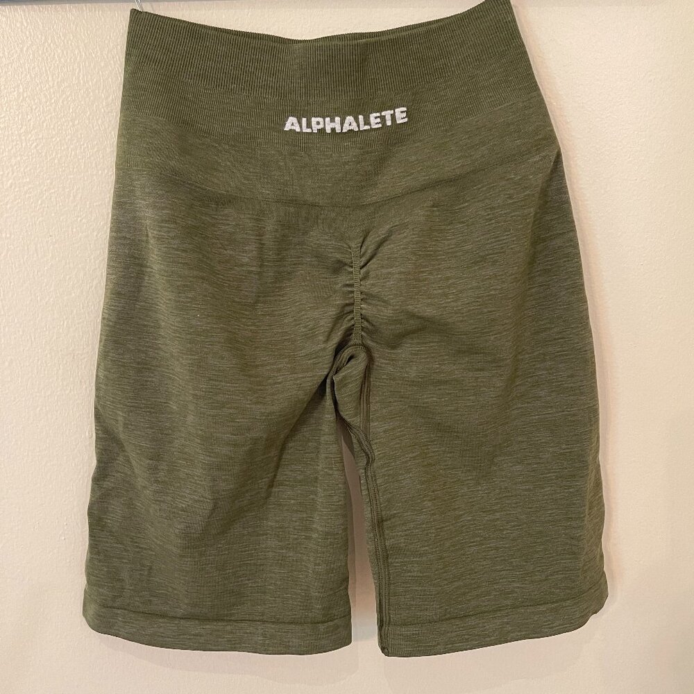 Alphalete Amplify Short  6.5 inseam. Olive